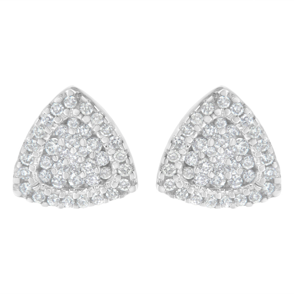 14K White Gold 1/2 cttw Trillion Shaped Diamond Stud Earrings (H-I Color, SI2-I1 Clarity)