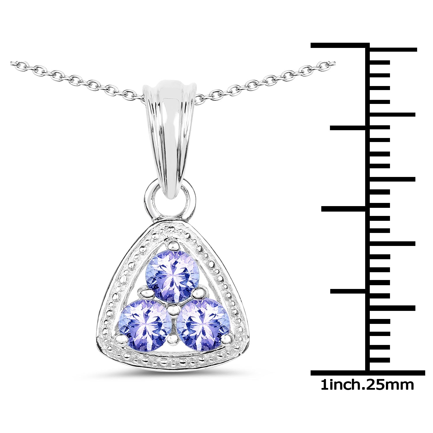 0.69 Carat Genuine Tanzanite .925 Sterling Silver Pendant
