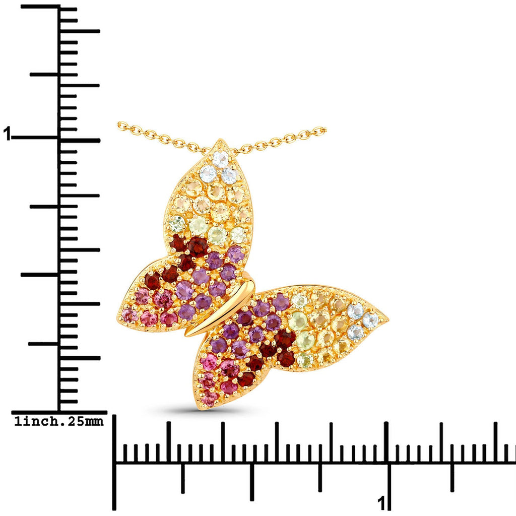1.62 Carat Genuine Multi-Stone .925 Sterling Silver Pendant