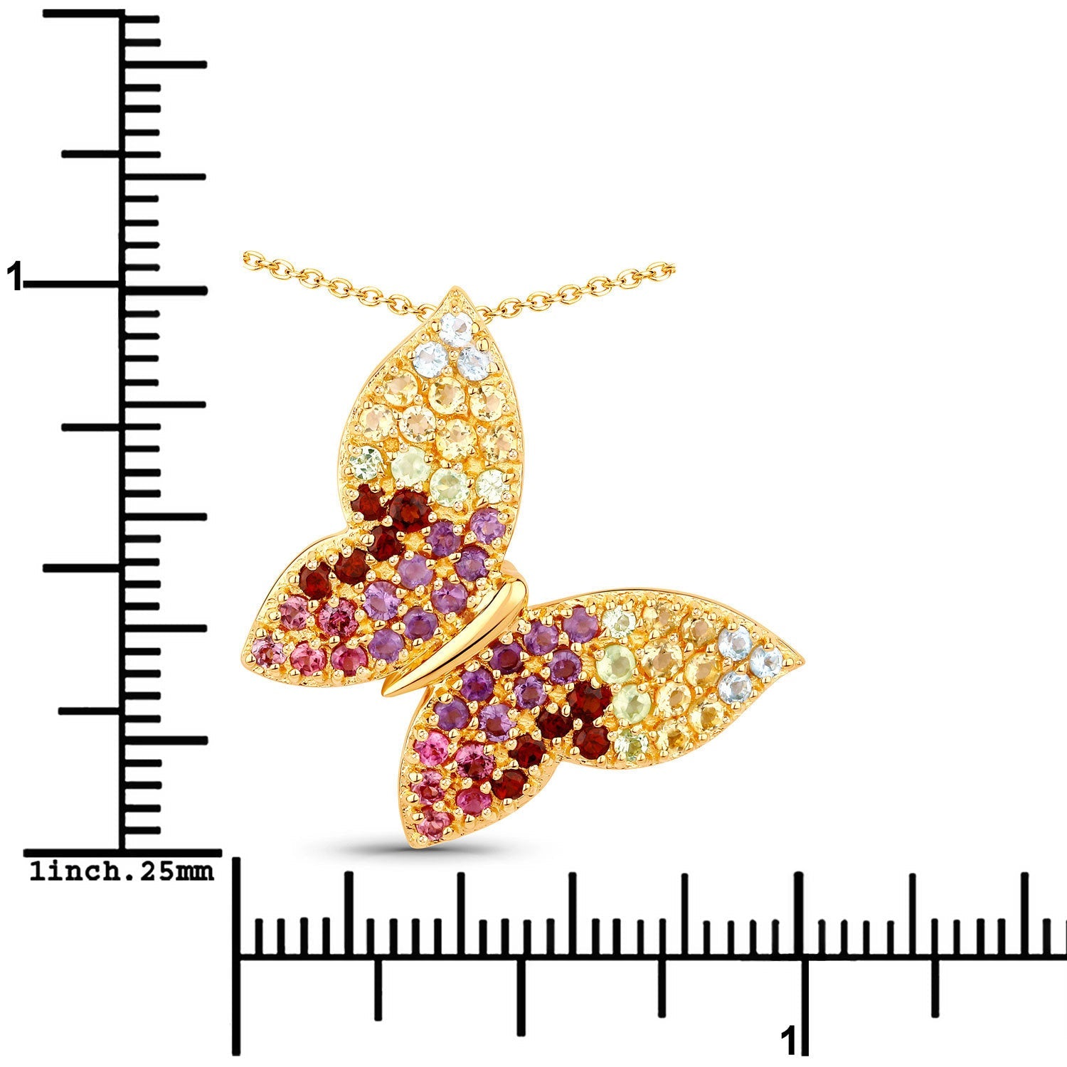 1.62 Carat Genuine Multi-Stone .925 Sterling Silver Pendant