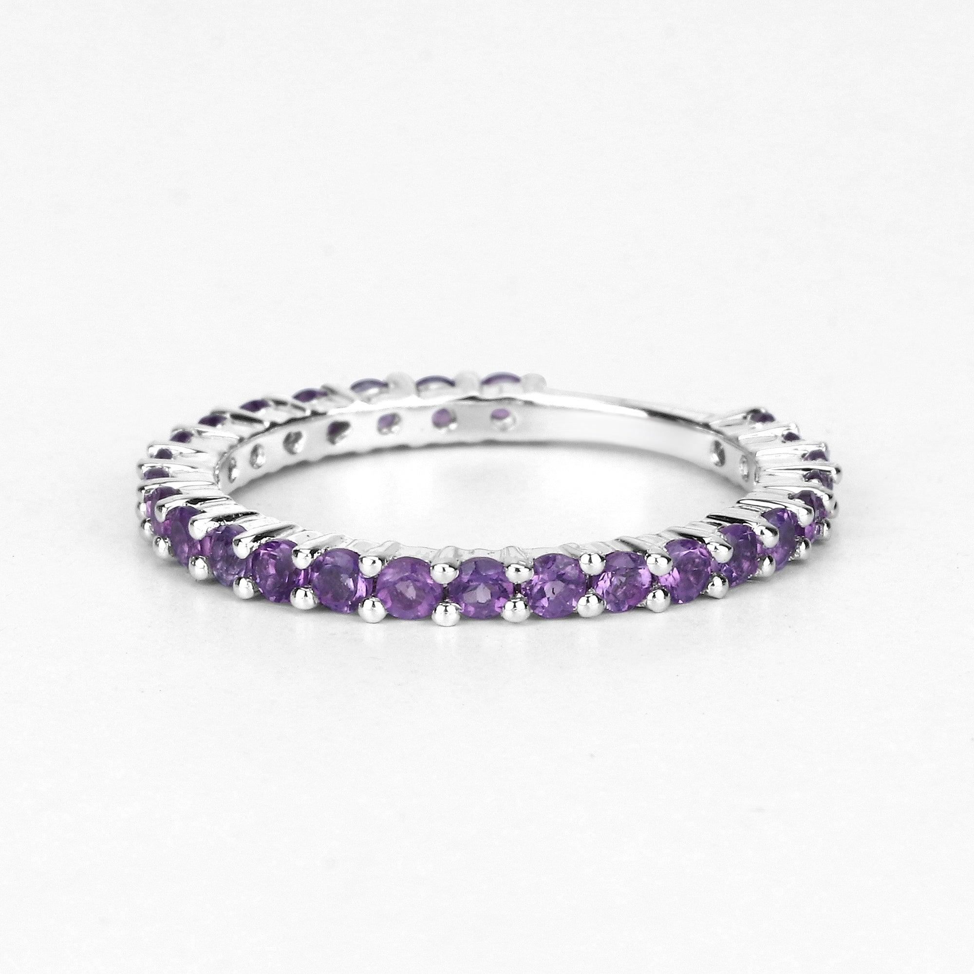 0.78 Carat Genuine Amethyst .925 Sterling Silver Ring