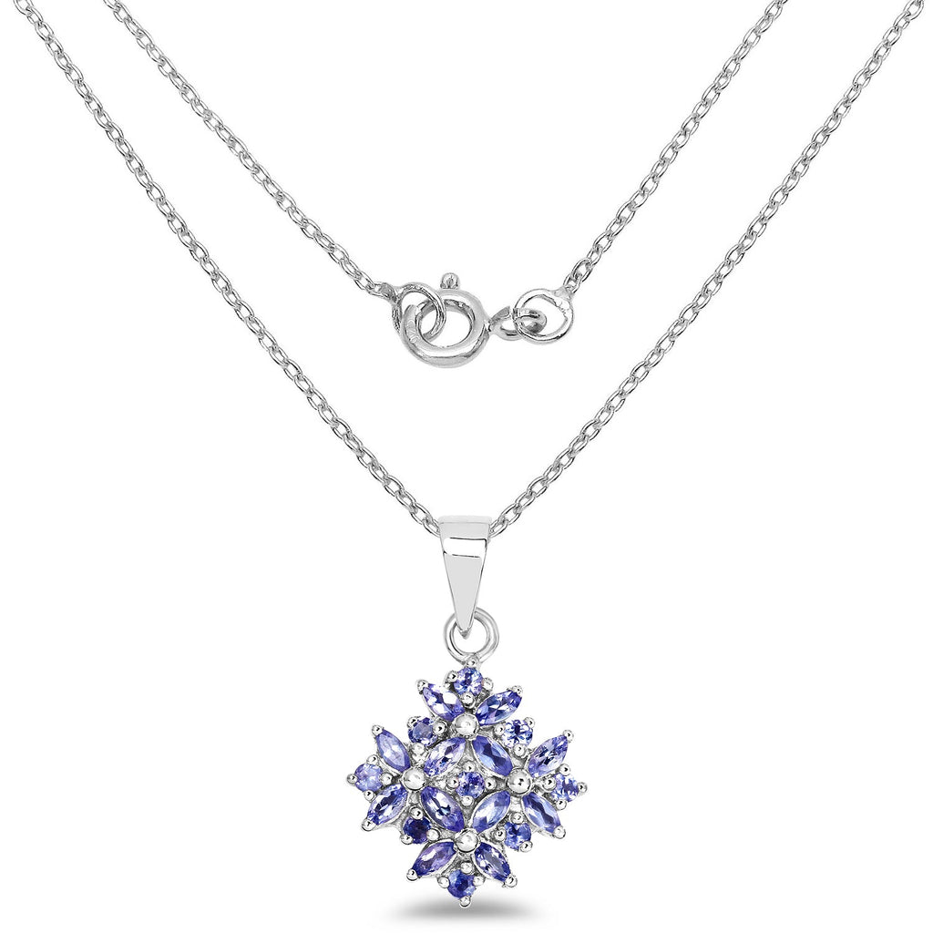 1.50 Carat Genuine Tanzanite .925 Sterling Silver Pendant