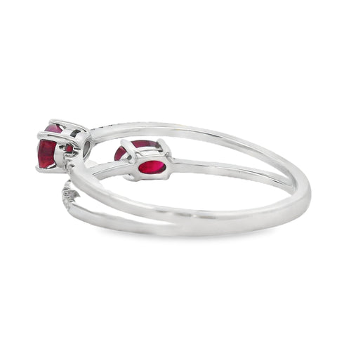 .73ct Ruby Diamond Ring 14KT White Gold