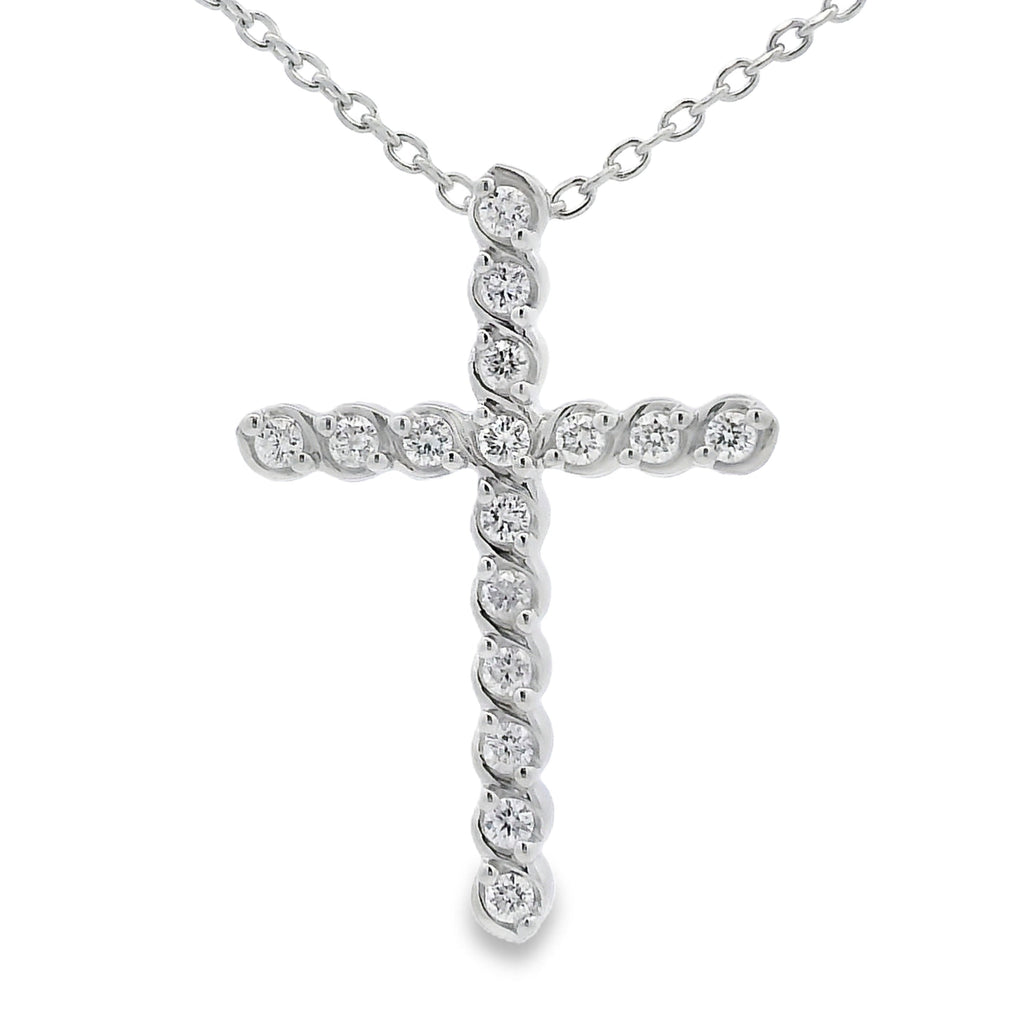 .50ct Cruz Colgante Religioso Plata de Ley
