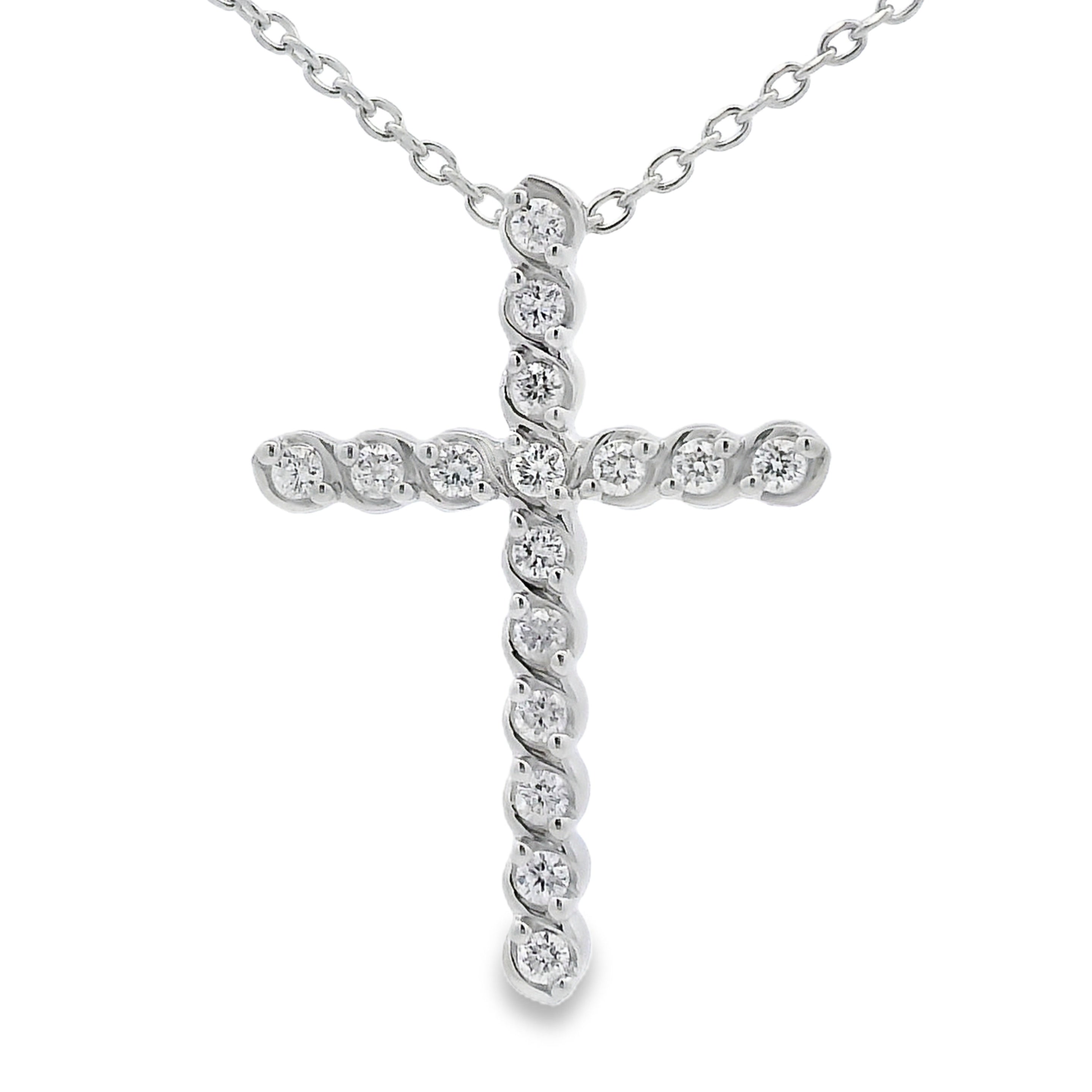 .50ct Cruz Colgante Religioso Plata de Ley