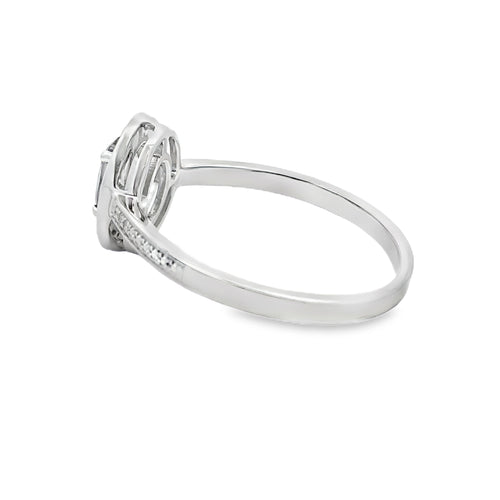 .61ct Mystic Fire Topaz Diamond Ring 10KT White Gold