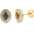 .45ct Quartz Diamond Earrings 10K Yellow Gold