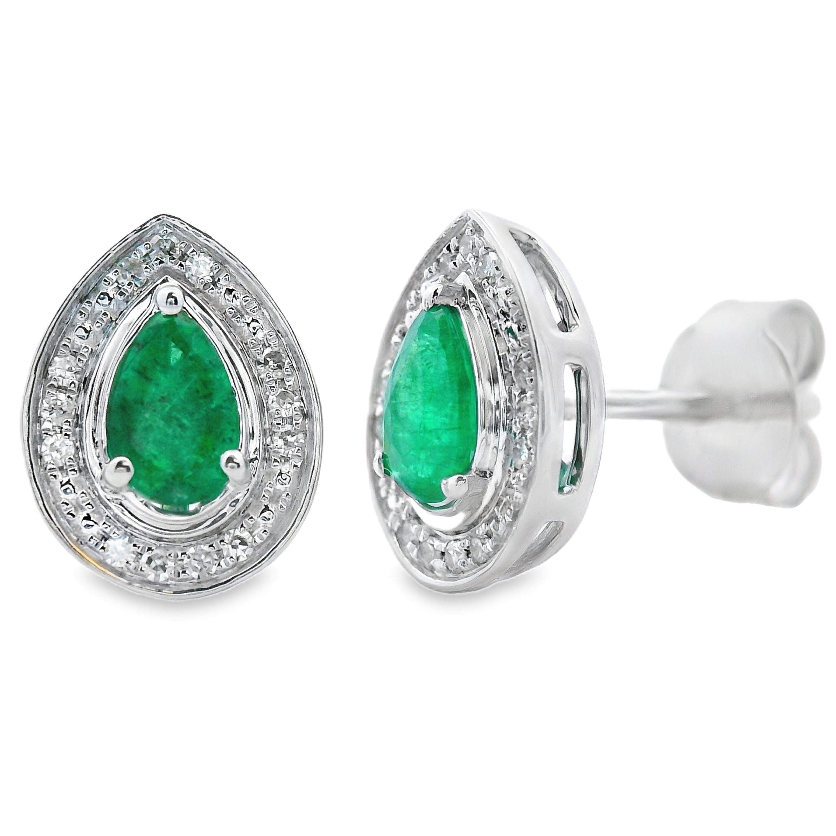 .45ct Esmeralda Diamond Stud Earrings 10KT White Gold