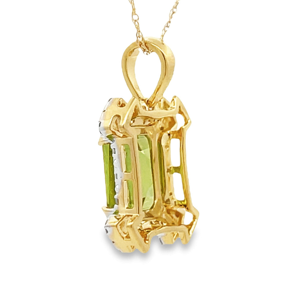 Peridot Diamond Fashion Pendants 10K Yellow Gold