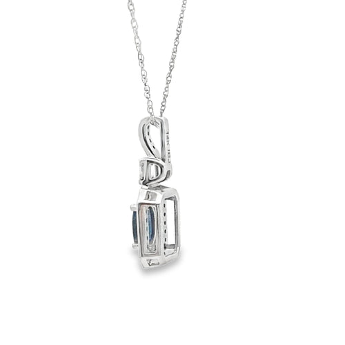 .72ct Sapphire Diamond Fashion Pendants 14KT White Gold