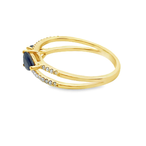 .70ct Sapphire Diamond Ring 14KT Yellow Gold