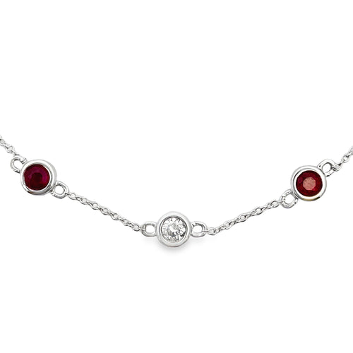 .71ct Ruby Diamond Bracelet 14KT White Gold