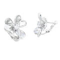 Cubic Zirconia Flower Sterling Silver Earrings