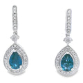 London Blue Topaz Dangle Earrings 10K White Gold