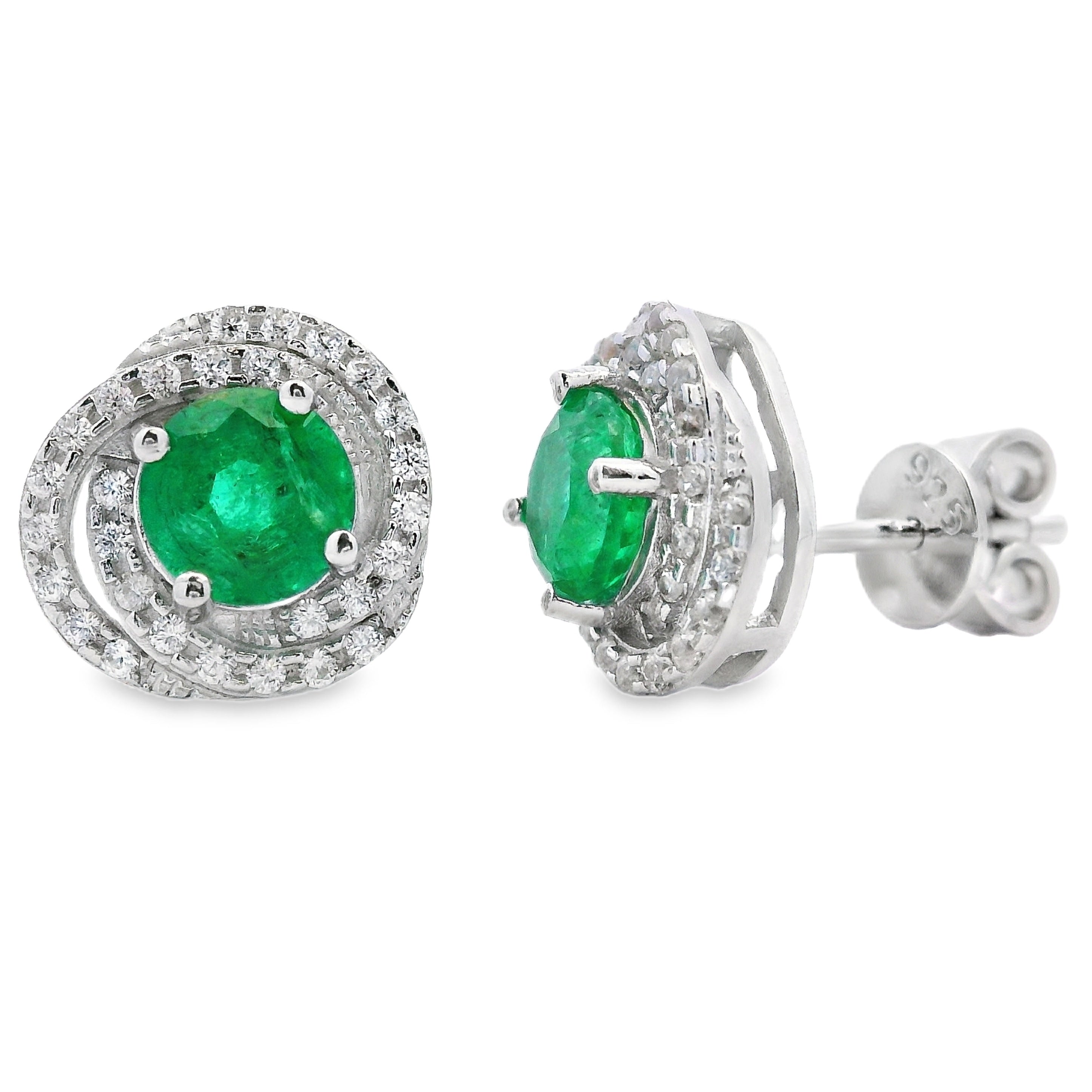 1.66ct Esmeralda Zirconia Aretes de Plata Esterlina