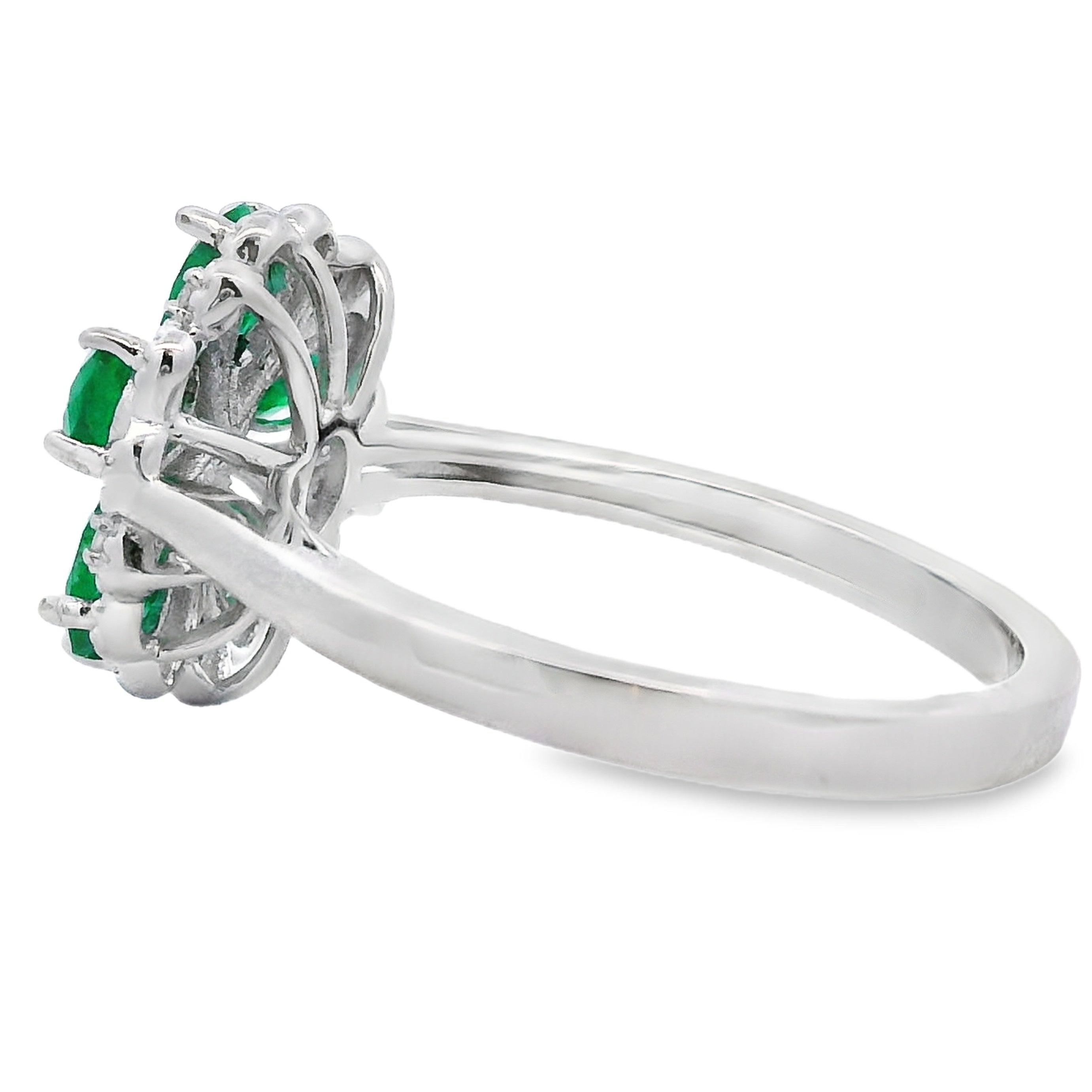 1.03ct Esmeralda Anillo de Zirconia Plata Esterlina