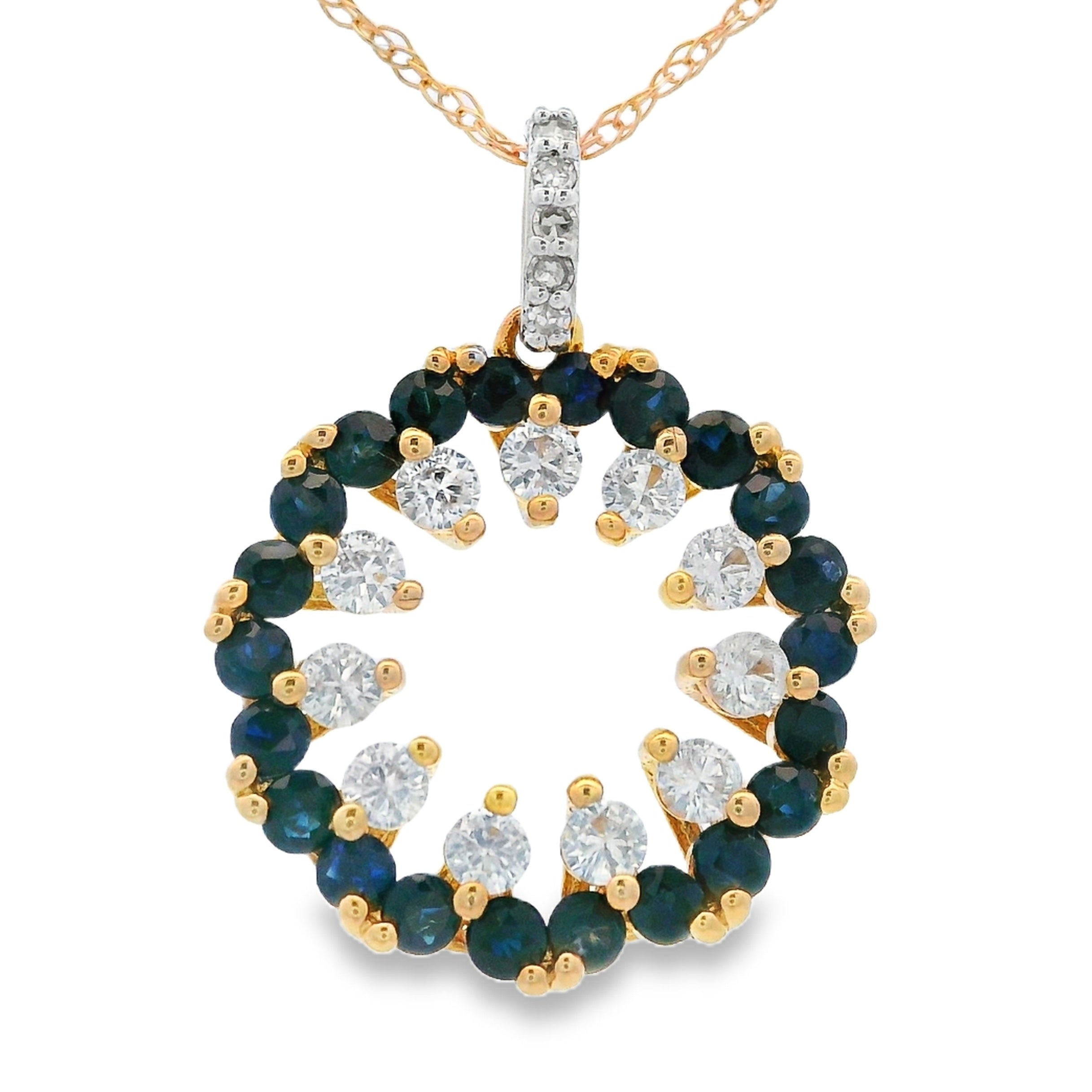 .10ct Sapphire Fashion Pendants 10K Yellow Gold