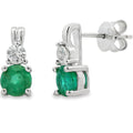 1.32ct Esmeralda Zirconia Aretes Plata de ley