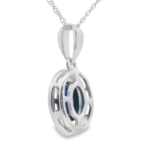 .65ct Sapphire Diamond Fashion Pendants 10KT White Gold