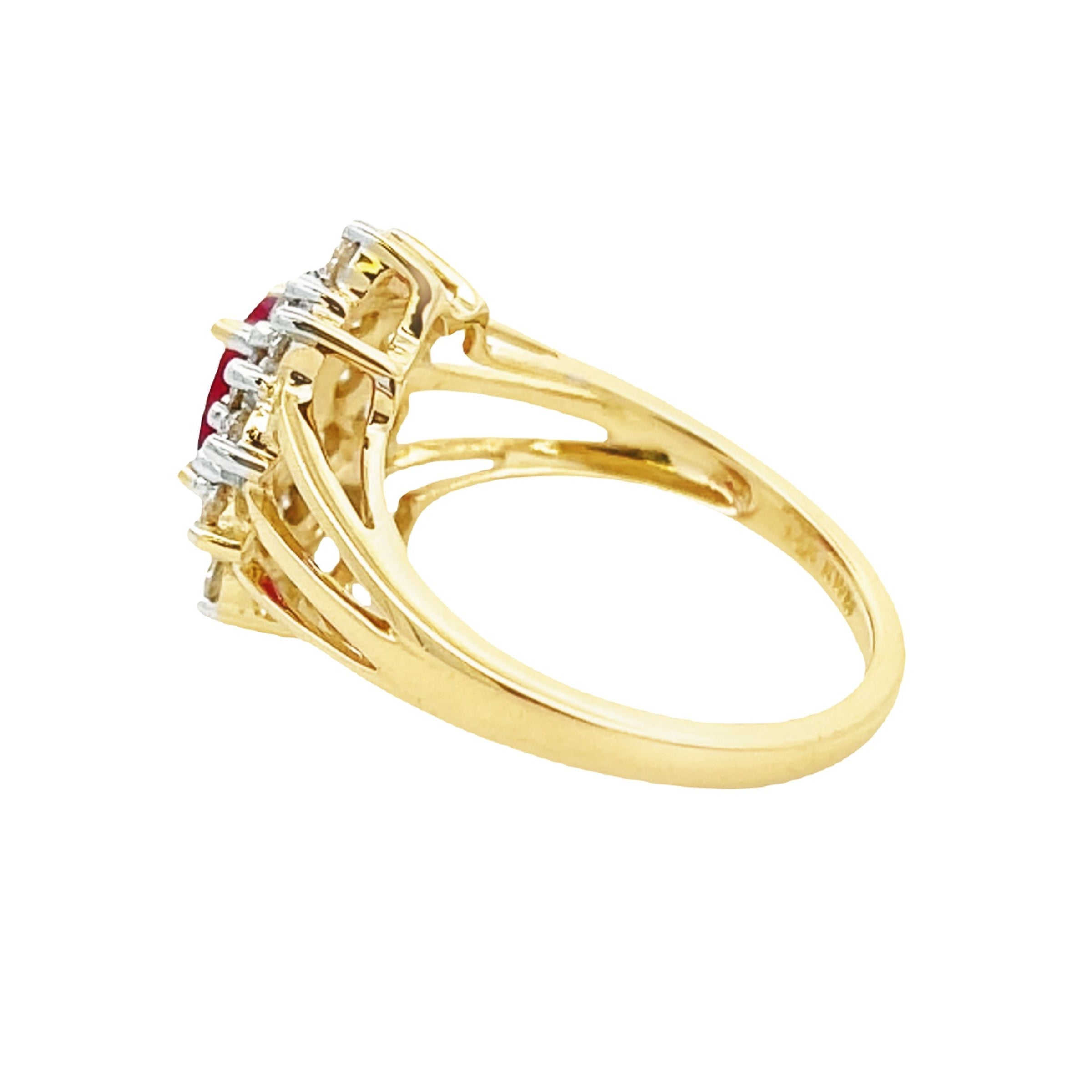 1.65ct Ruby Diamond Ring 14K Yellow Gold