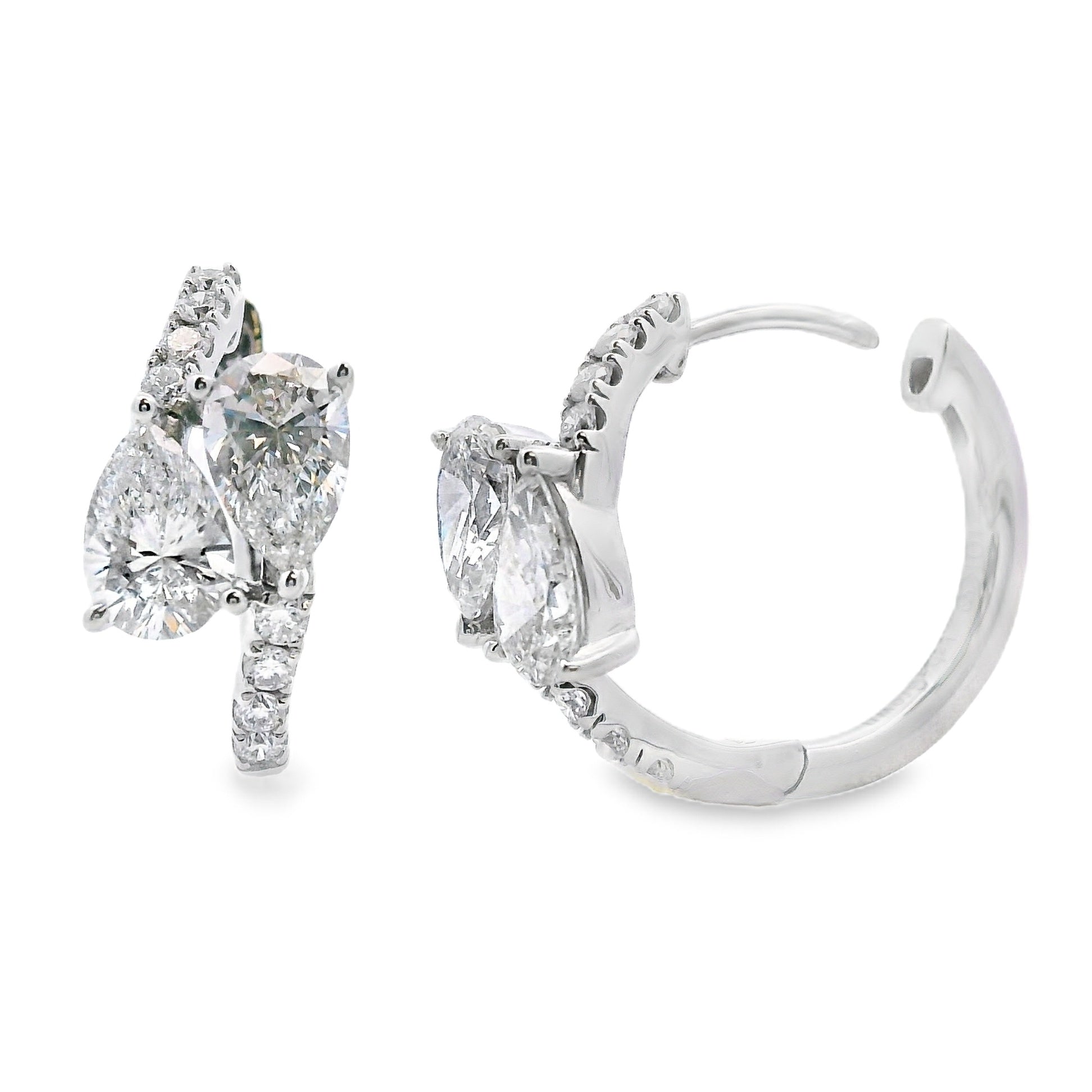 1.50ct Lab Grown Diamond Hoop Earrings 10K White Gold