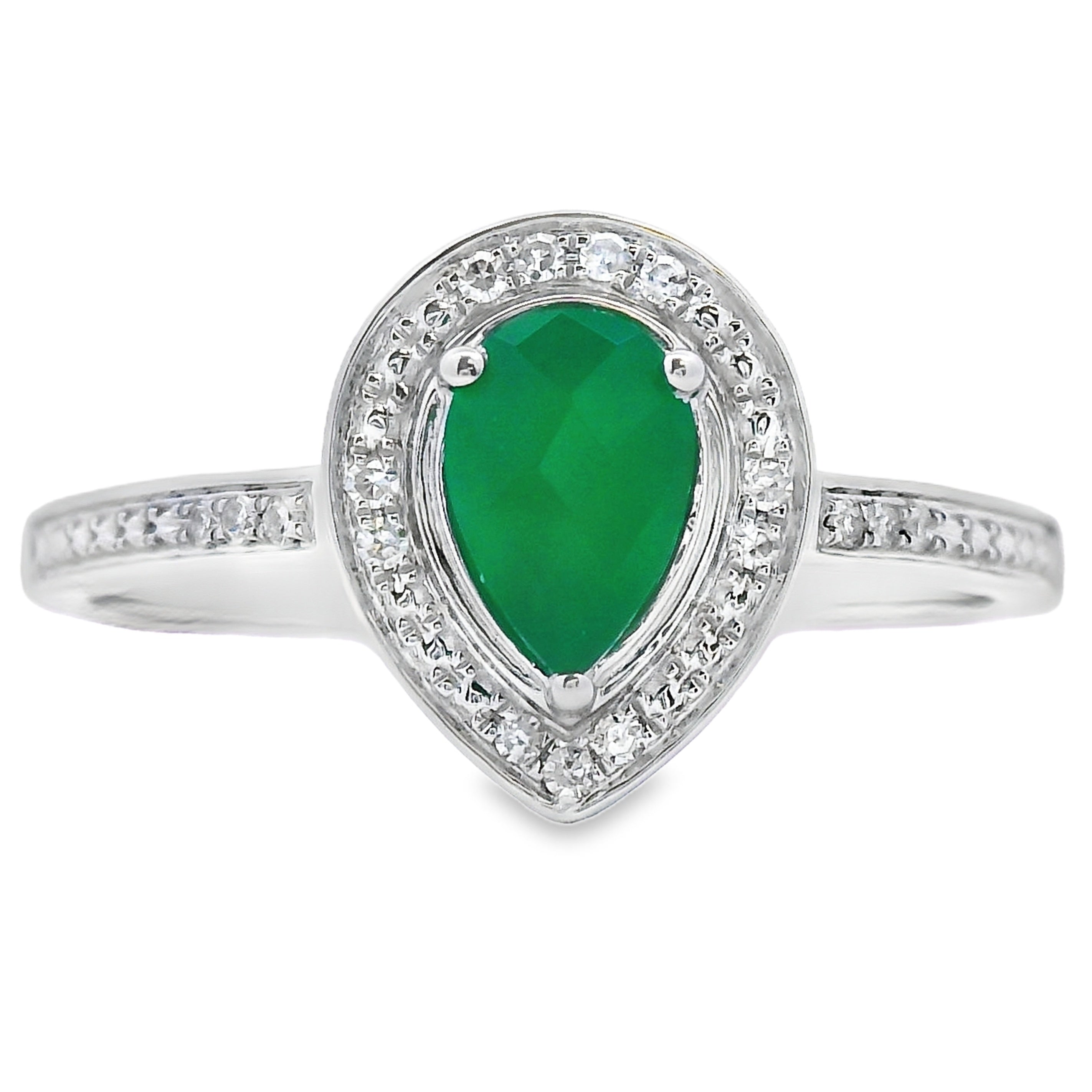 .55ct Calcedonia Diamond Ring 10K Gold Blanco