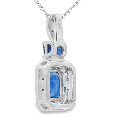 .84ct Sapphire Diamond Fashion Pendants 14KT White Gold