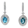 London Blue Topaz Dangle Earrings 10K White Gold