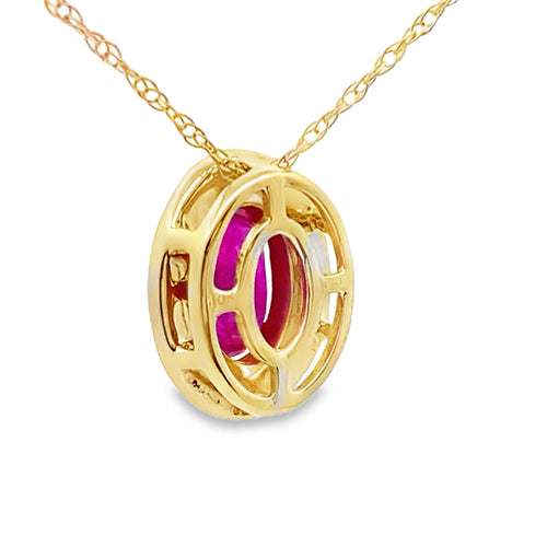 .63ct Ruby Diamond Fashion Pendants 10KT Yellow Gold