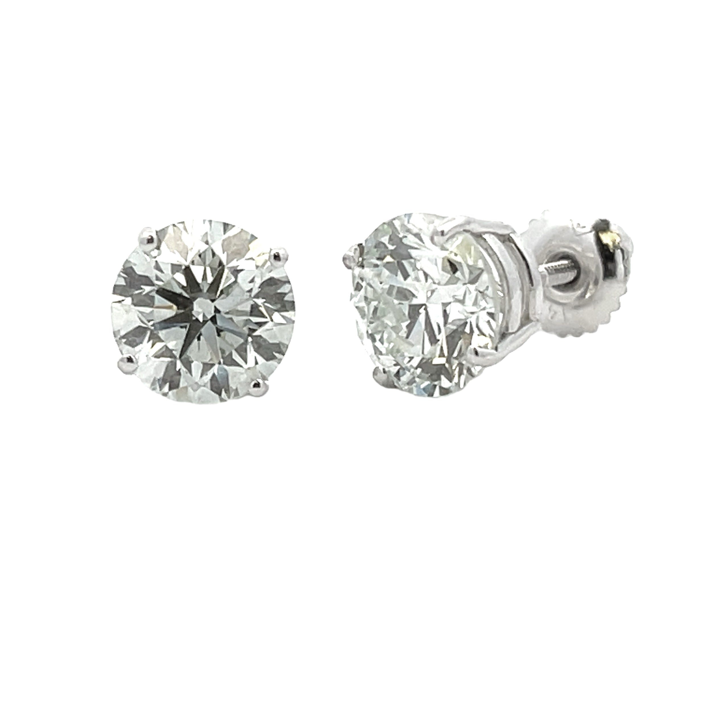 4.00ct Lab Grown Diamond Stud Earrings 14K White Gold