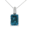London Blue Topaz Fashion Pendants, 10K White Gold