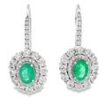 5.28ct Esmeralda Zirconia Aretes Colgantes Plata Esterlina
