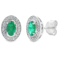 .38ct Esmeralda Diamond Earrings 10KT White Gold
