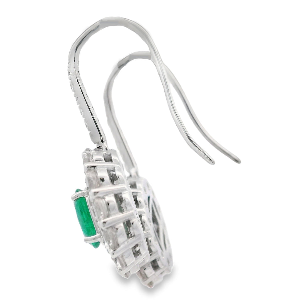 5.28ct Esmeralda Zirconia Aretes Colgantes Plata Esterlina