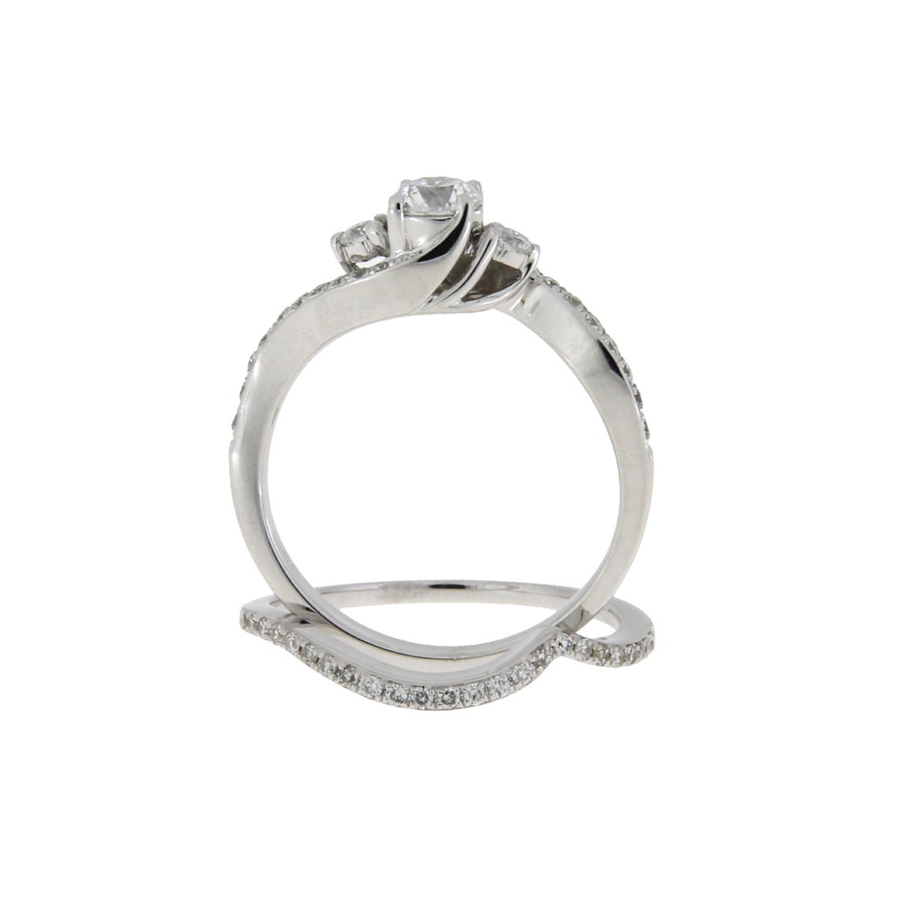 .70ct Diamond Engagement Ring Set 14K White Gold