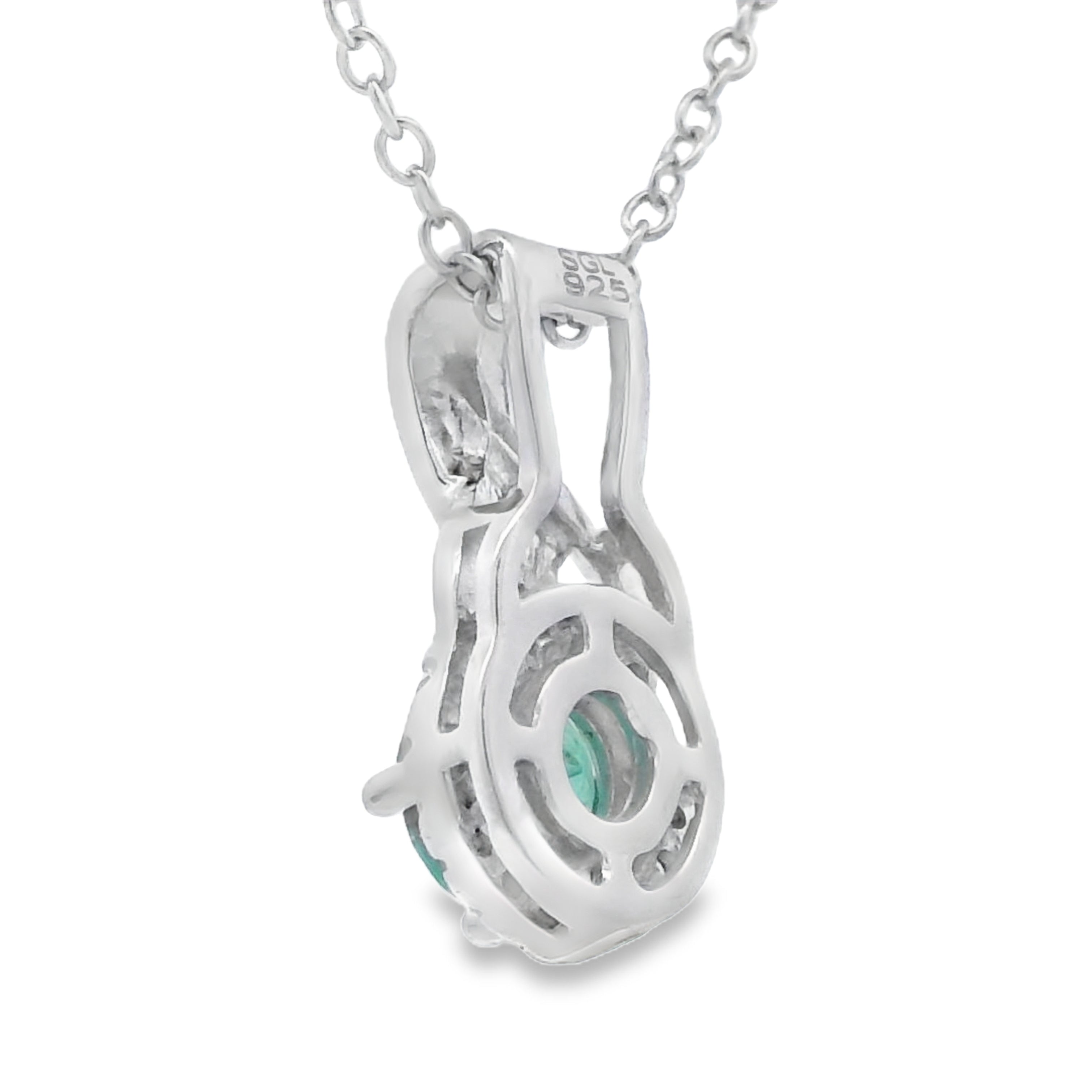 .58ct Esmeralda Zirconia Colgantes de Moda Plata Esterlina