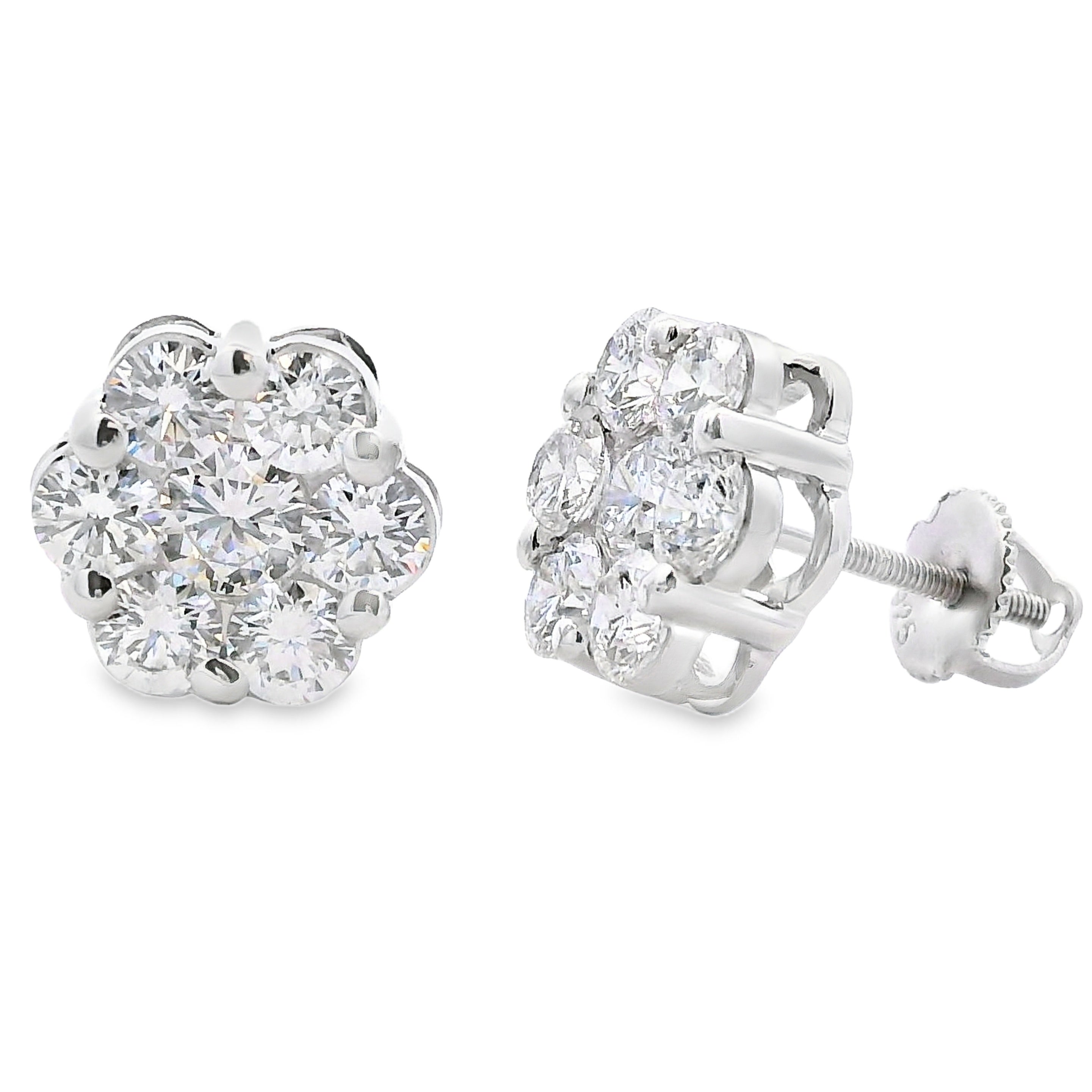 3.09ct Lab Grown Diamond Sterling Silver Earrings