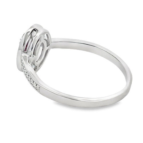 .62ct Garnet Diamond Ring 10KT White Gold