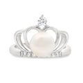 Genuine FW Pearl Cubic Zirconia Ring Sterling Silver