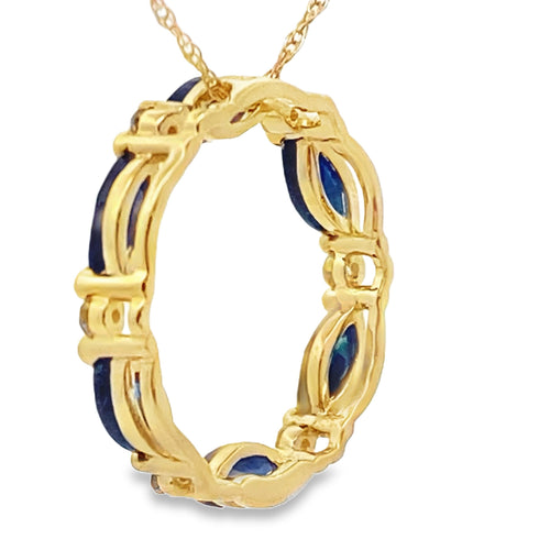 .99ct Sapphire Circle of Love Pendant 10K Yellow Gold