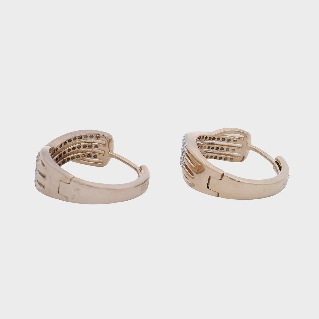 Natural .25ct Hoop Earrings Gold Plated Sterling Silver