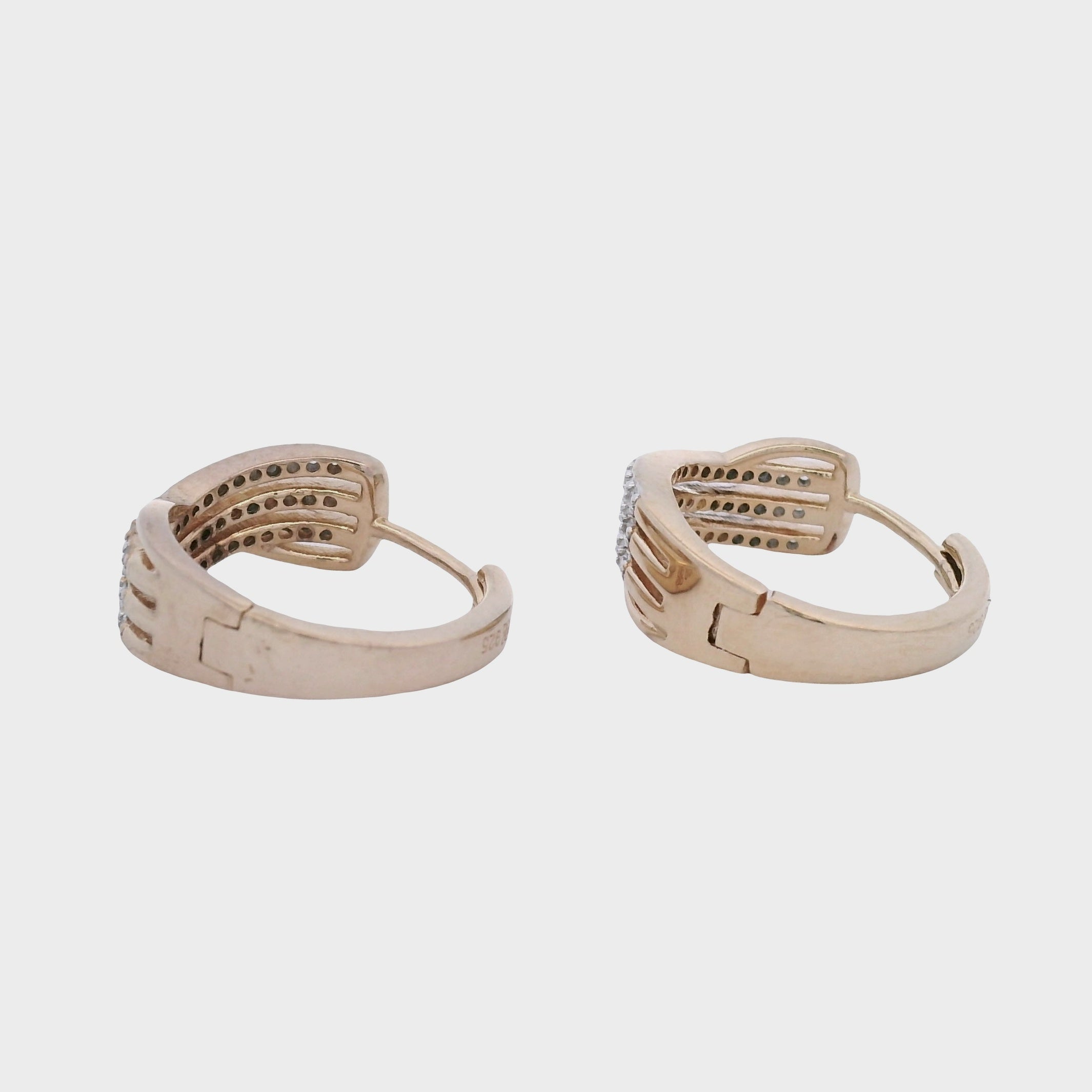 Natural .25ct Hoop Earrings Gold Plated Sterling Silver