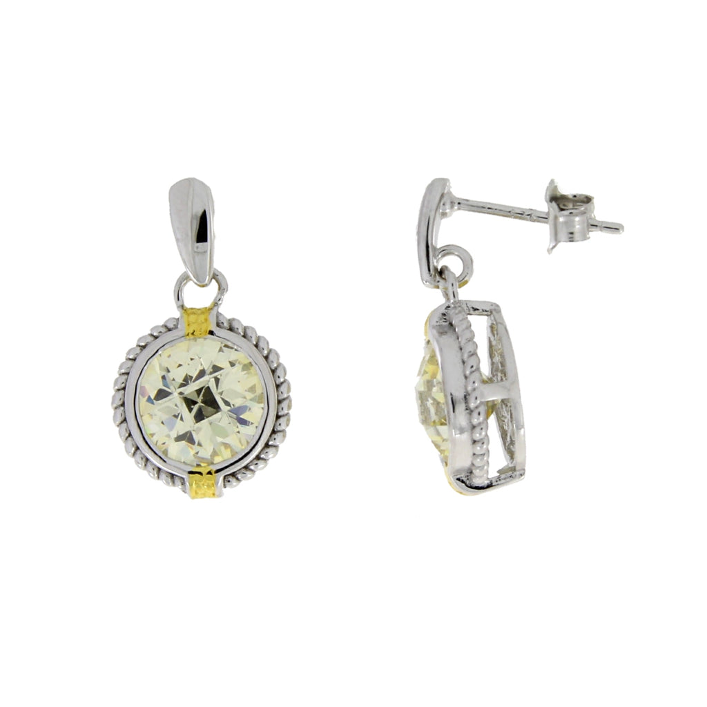 Cubic Zirconia Dangle Earrings Sterling Silver