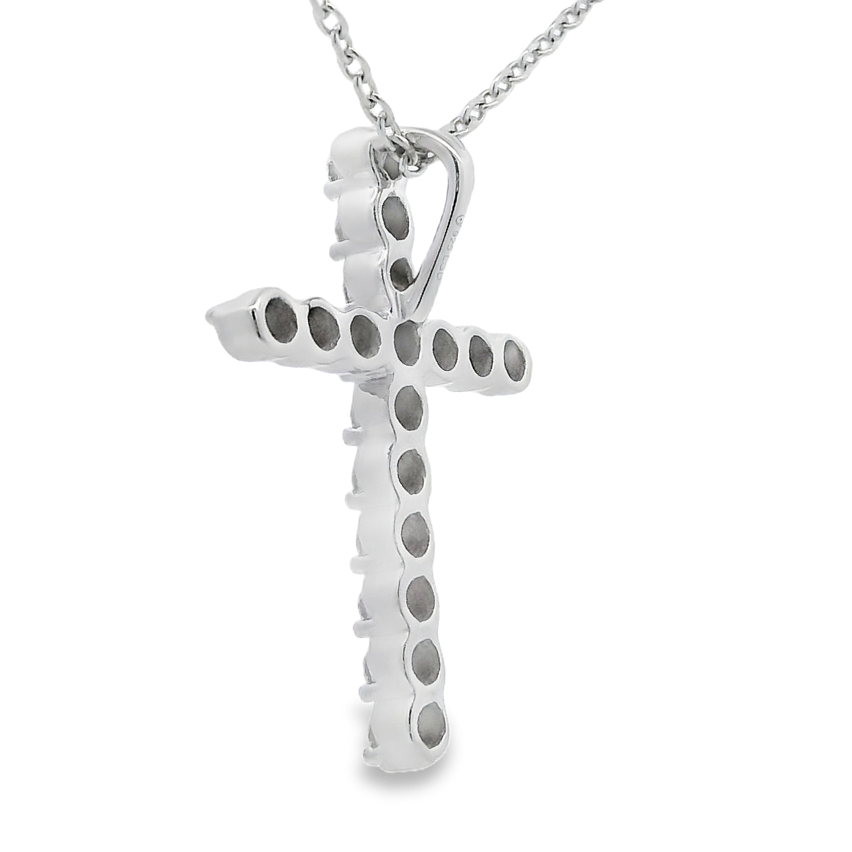 .50ct Cruz Colgante Religioso Plata de Ley