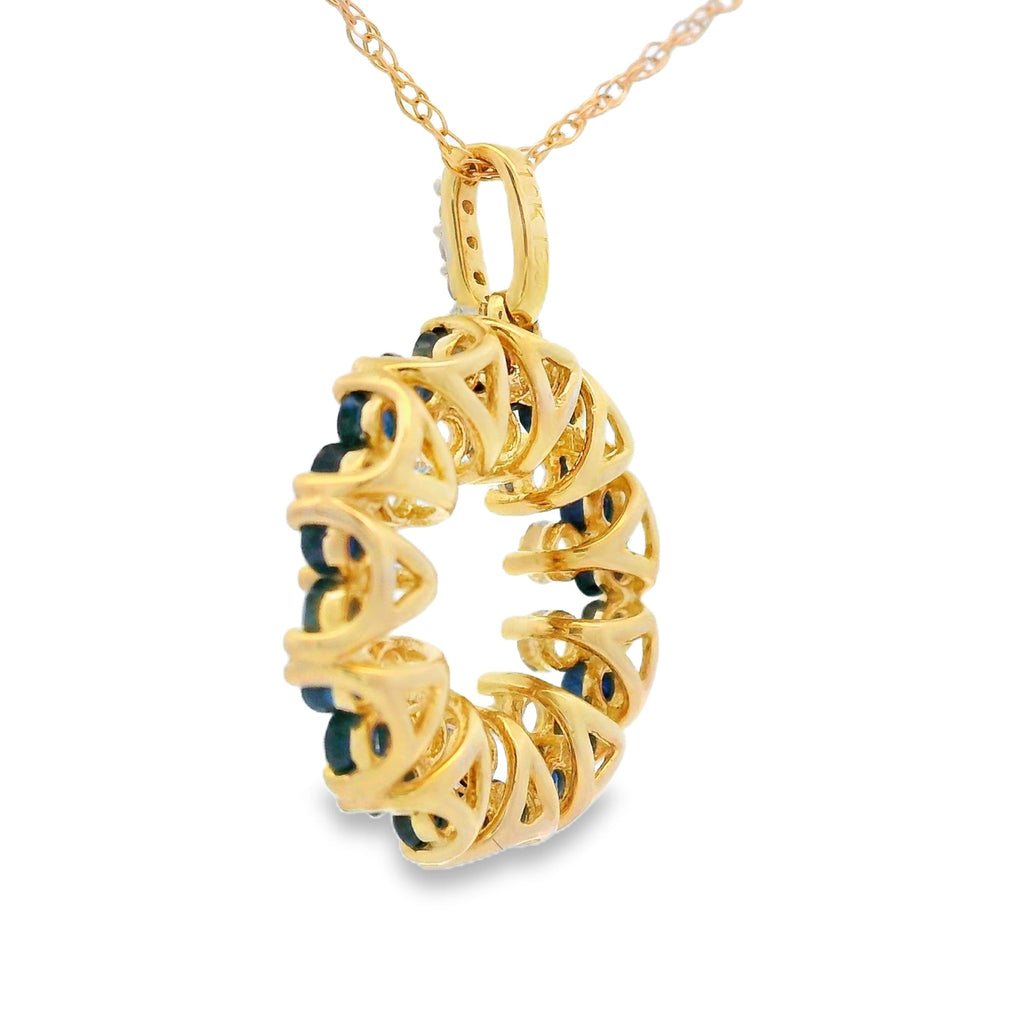 .10ct Sapphire Fashion Pendants 10K Yellow Gold