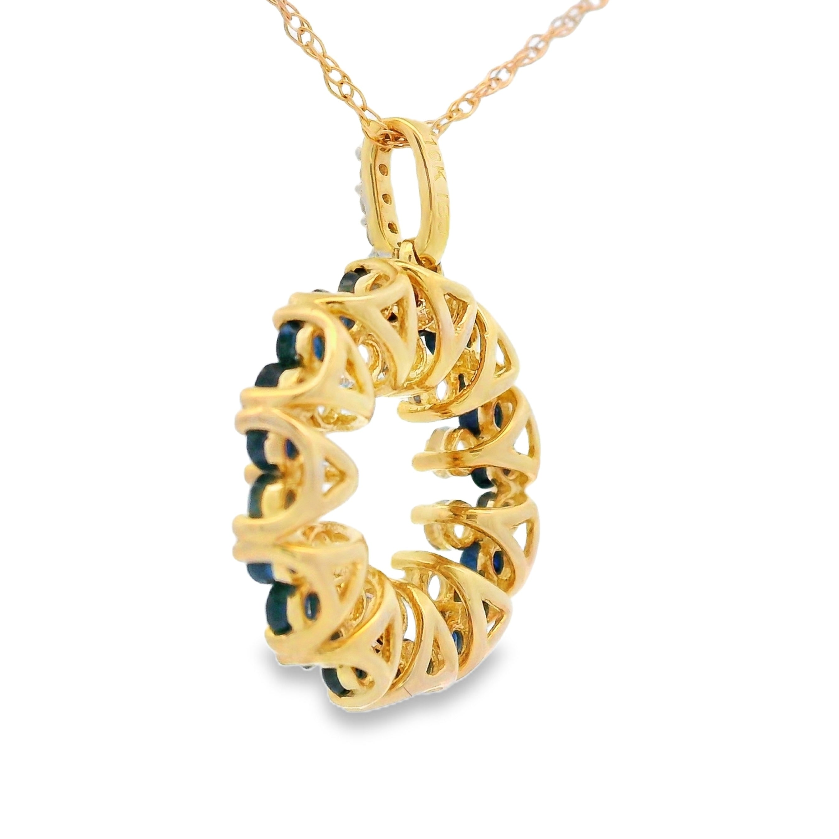 .10ct Sapphire Fashion Pendants 10K Yellow Gold