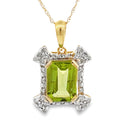 Peridot Diamond Fashion Pendants 10K Yellow Gold