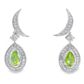 .52ct Peridot Diamond Dangle Earrings 10K White Gold
