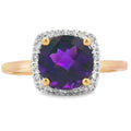 1.34ct Amethyst Diamond Ring 10K Yellow Gold