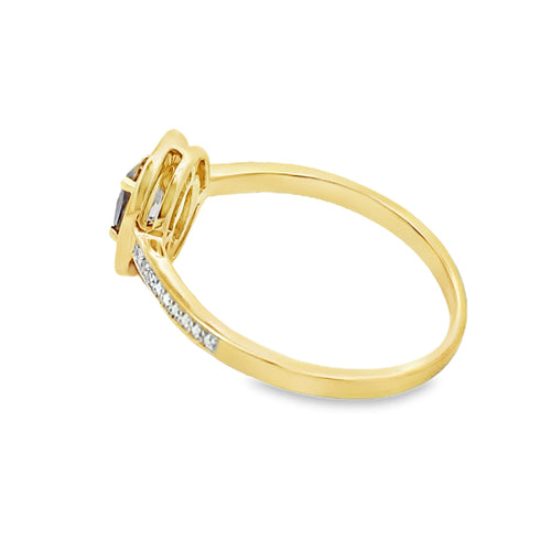 .59ct Mystic Fire Topaz Diamond Ring 10KT Yellow Gold